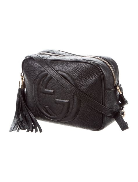 gucci black leather disco cross body bag|Gucci signature crossbody bag.